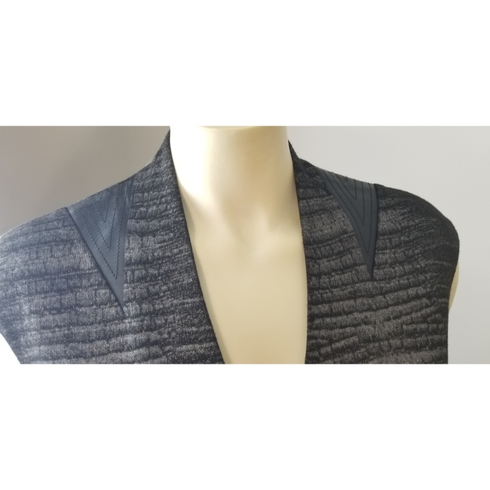 Ellen Tracy Black/Gray Vneck Cap Sleeves Dress, 6 - Picture 10 of 16